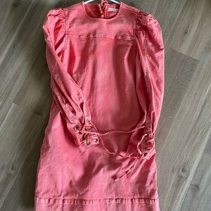 Ulla Johnson pink denim longsleeve dress